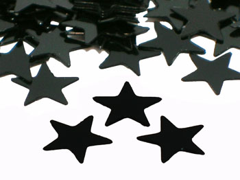 Star Confetti, Black  3/16